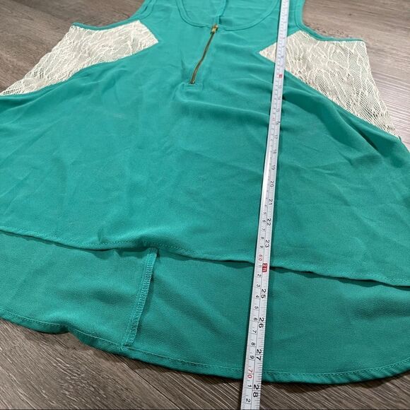 chloe k teal half zip tank - Picture 5 of 11